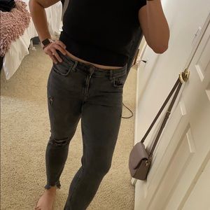 Zara Ripped Off Black Jeans